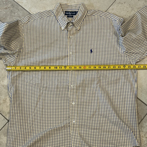 Ralph Lauren Blake Men's Large Yellow Plaid Shirt Long Sleeve Button Down Pony - Picture 7 of 9
